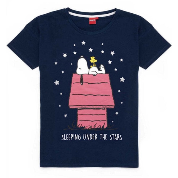 Peanuts Dam/Dam Snoopy Lång Pyjamas Set L Marinblå/Grå Navy/Grey L