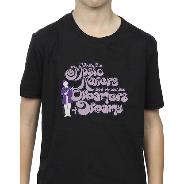 Willy Wonka Boys Dreamers Text T-Shirt 12-13 år Svart Black 12-13 Years