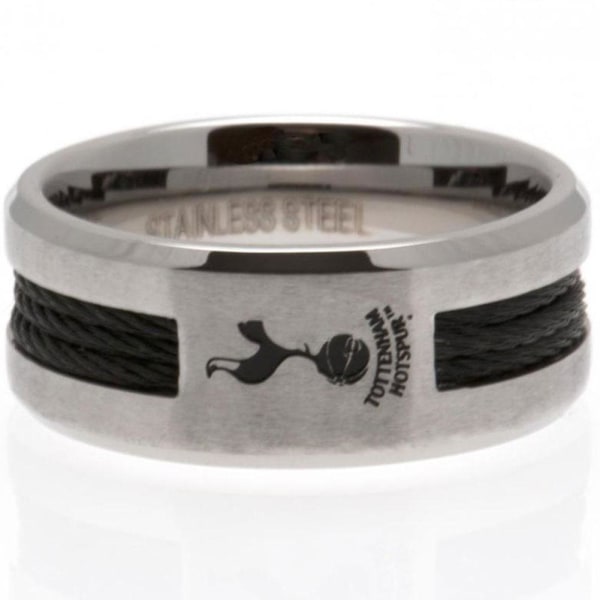Tottenham Hotspur FC Black Inlay Ring Large Silver Silver Large