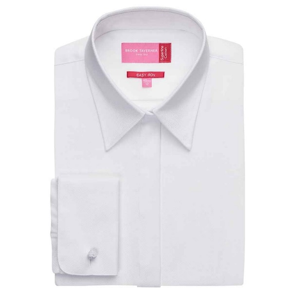 Brook Taverner Dam/Kvinnor Villeta Herringbone Långärmad S White 12 UK