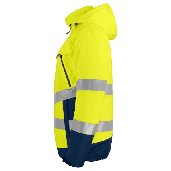 Projob Funktionell Vadderad Jacka med Reflextejp för Män 4XL Gul Yellow/Navy 4XL