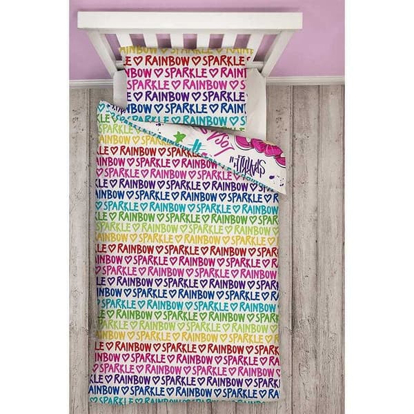 Rainbow High Glow Vändbart Påslakanset Enkelt Flerfärgat Multicoloured Single