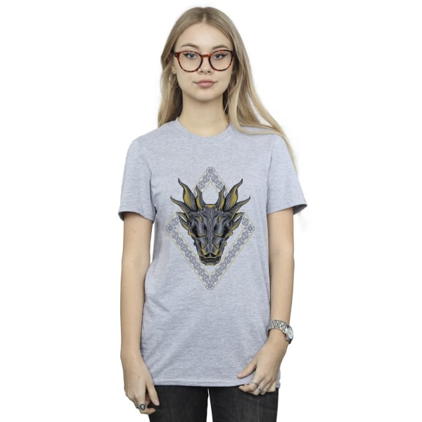 Game Of Thrones: House Of The Dragon Dam/Dam Dragonmönster Bomullspojkvän T-shirt XL Sports Grey Sports Grey XL