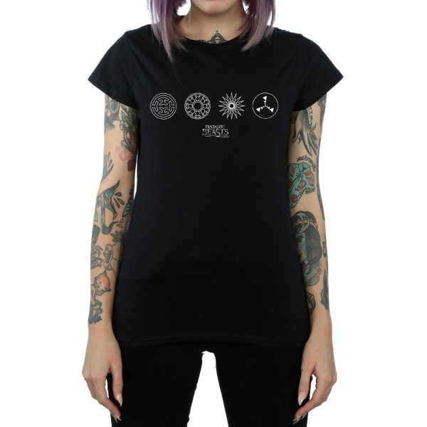 Fantastic Beasts Dam/Dam Circular Icons T-shirt i bomull L Black L