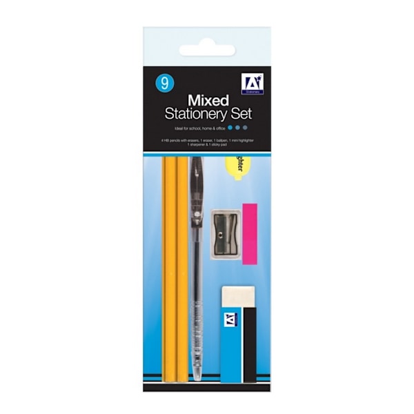 A Star Blandat Brevpapper Set (9 delar) One Size Flerfärgad Multicoloured One Size