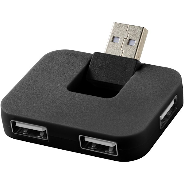 Bullet Gaia 4-Port USB-hubb (2-pack) 5,1 x 4,1 x 1 cm Solid B Solid Black 5.1 x 4.1 x 1 cm