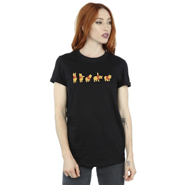 Disney Dam/Damer Winnie The Pooh Stretching Cotton Boyfrien Black 3XL