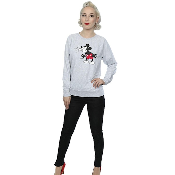 Disney Dam/Damer Mickey Mouse Tunga Sweatshirt L Heather G Heather Grey L
