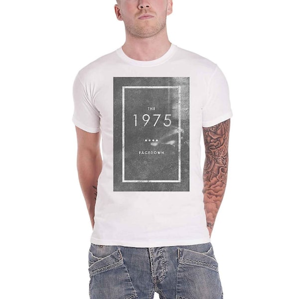 The 1975 Unisex Adult Facedown Bomull T-shirt XXL Vit/Svart White/Black XXL