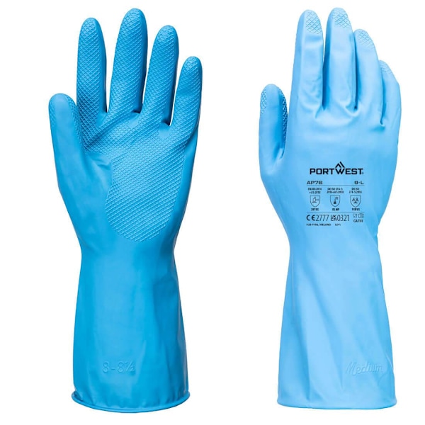 Portwest Unisex Vuxen AP76 - FD Kemikalie B Latex Handskar Blue L