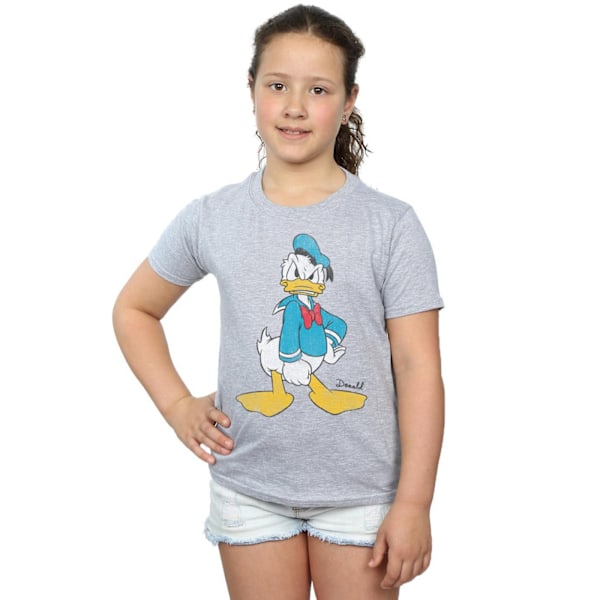 Disney Girls Donald Duck Angry Bomull T-shirt 9-11 År Sport Sports Grey 9-11 Years