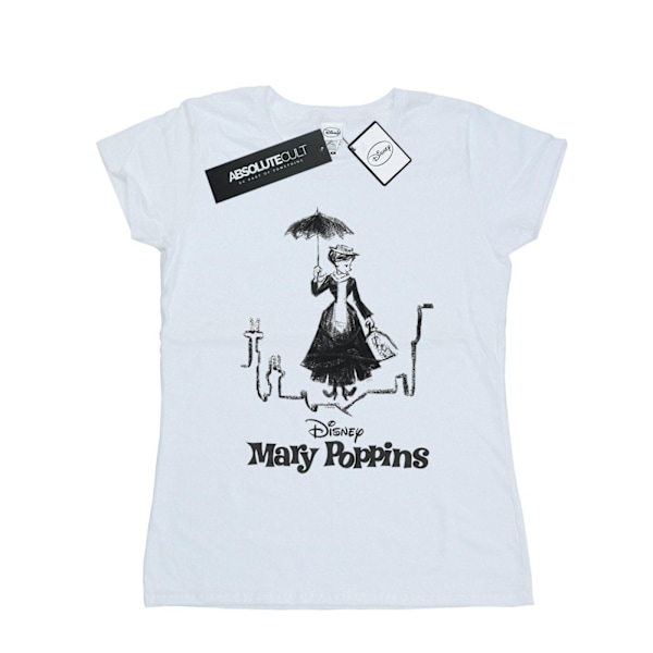 Disney Dam/Kvinnor Mary Poppins Taklandning Bomull T-shirt White XL