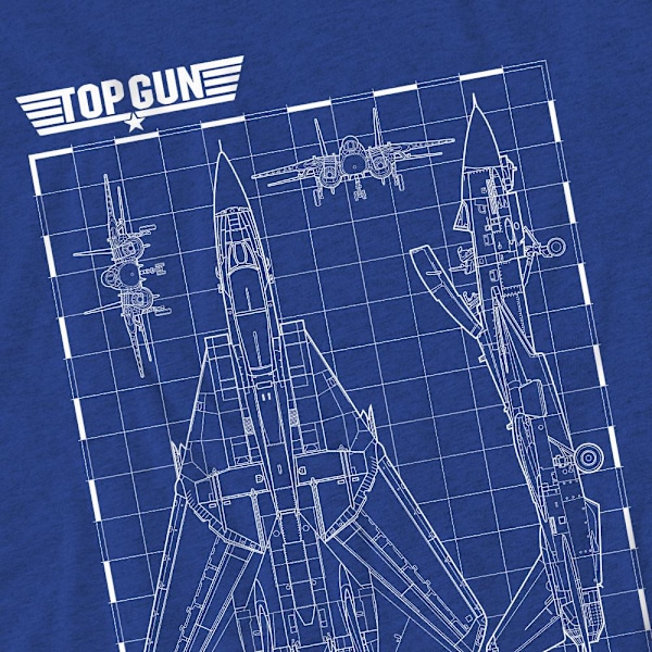 Top Gun Unisex Vuxen Schematisk T-Shirt M Kungsblå Royal Blue M