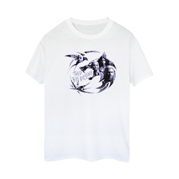 Netflix Dam/Damer The Witcher Wolf Logo Infill Bomull Boyfriend T-Shirt S Vit White S