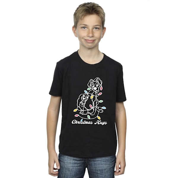 Disney Boys Lady And The Trump Christmas Hugs T-Shirt 9-11 År Black 9-11 Years