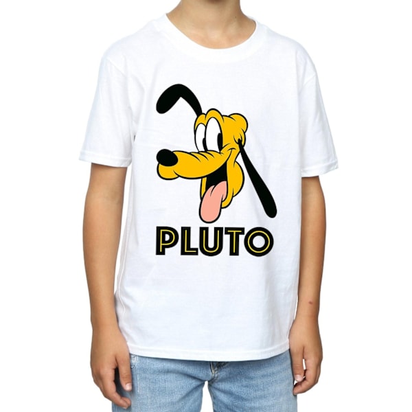 Disney Boys Pluto Face T-Shirt 12-13 år Vit White 12-13 Years