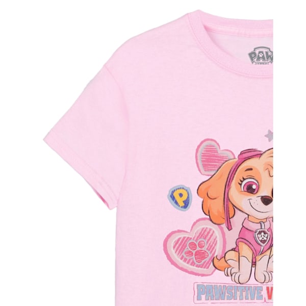 Paw Patrol Girls Pawsitive Vibes Only T-Shirt 7-8 år Rosa Pink 7-8 Years