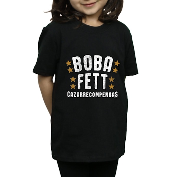 Star Wars Girls Boba Fett Legends Tribute Bomull T-shirt 7-8 år Black 7-8 Years