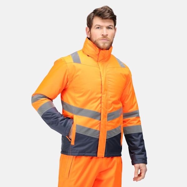 Regatta Hi-Vis Vattentät Jacka Herr S Orange/Marinblå Orange/Navy S