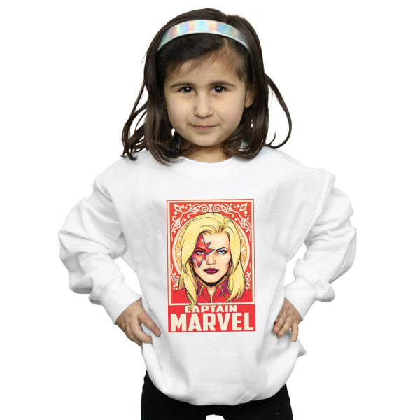 Marvel Girls Captain Marvel Ornament Sweatshirt 12-13 år Whi White 12-13 Years