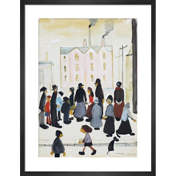 L.S. Lowry Group Of People 1959 Plak 59cm x 40cm Multifärgad Multicoloured 59cm x 40cm