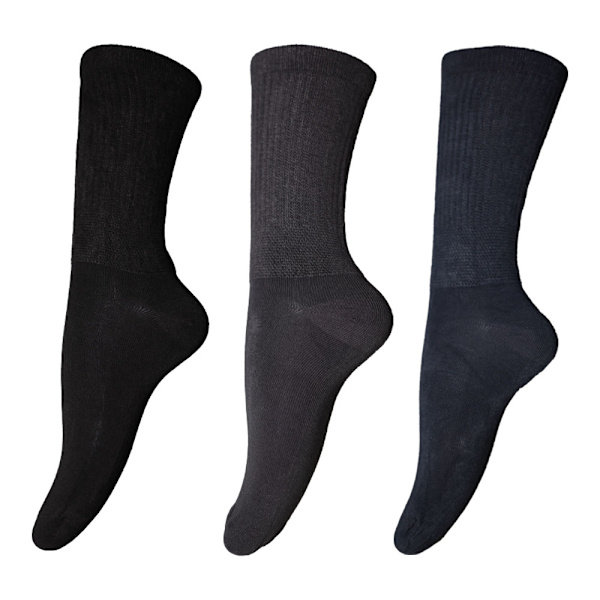 Herr Extra-Wide Comfort Fit Big Foot Socks (3 par) 11-14 UK B Black/Navy/Grey 11-14 UK