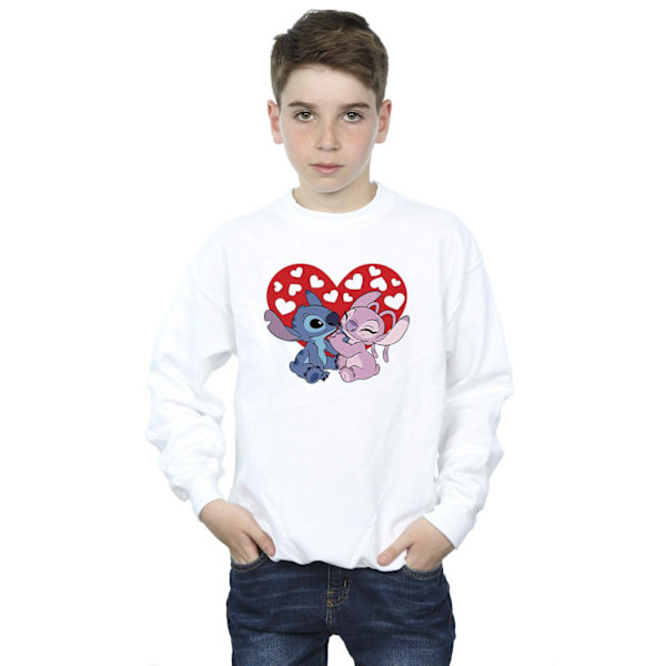 Disney Boys Lilo & Stitch Hearts Sweatshirt 5-6 år Vit White 5-6 Years