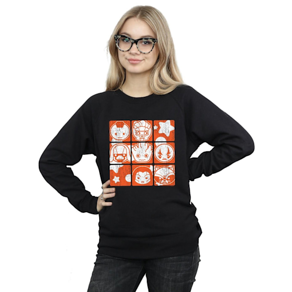 Marvel Womens/Ladies Kawaii Guardians Of The Galaxy Retro Sweatshirt Black XL