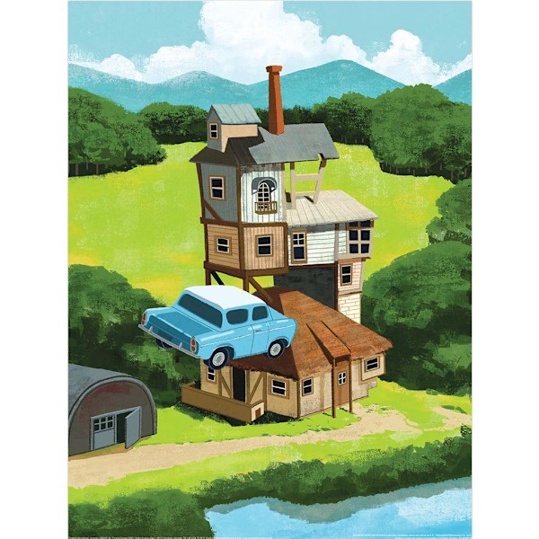 Harry Potter Looking Forward The Burrow Print 40cm x 30cm Multi Multicoloured 40cm x 30cm