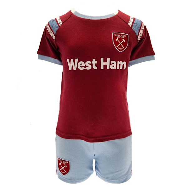 West Ham United FC Baby Top & Bottom Set 6-9 Månader Claret Red/ Claret Red/Blue 6-9 Months