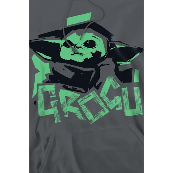 Star Wars: The Mandalorian Herr Grogu Målarstreck Hoodie XXL Kol Charcoal XXL