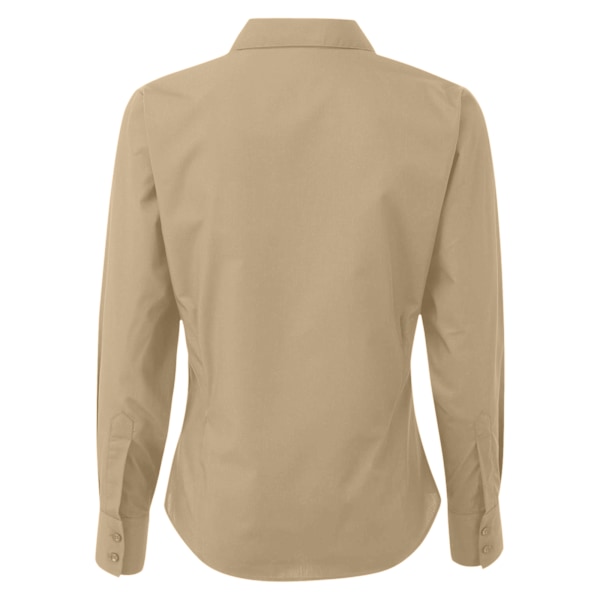 Premier Dam/Kvinnor Poplin Långärmad Blus 8 Khaki Khaki 8