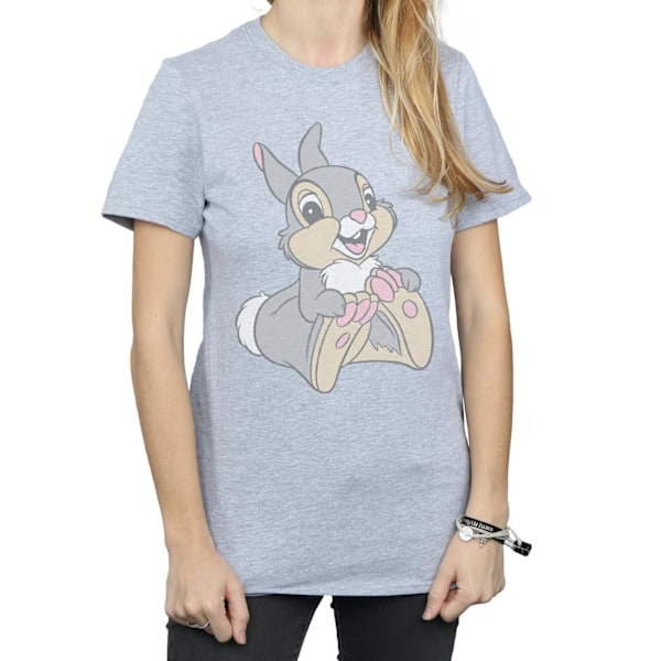 Bambi Dam/Damer Klassisk Thumper Bomull Boyfriend T-shirt L Sports Grey L