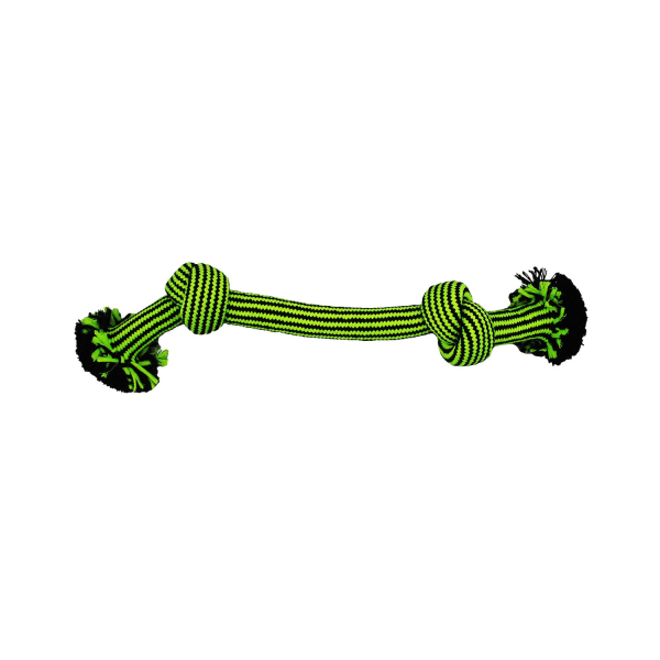 Jolly Pets Knot-N-Chew 3 Rope Dog Toy S-M Grön/Svart Green/Black S-M