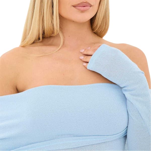 I Saw It First Dam/Dam Jersey Figursydd Långärmad Bardot Blue 10 UK