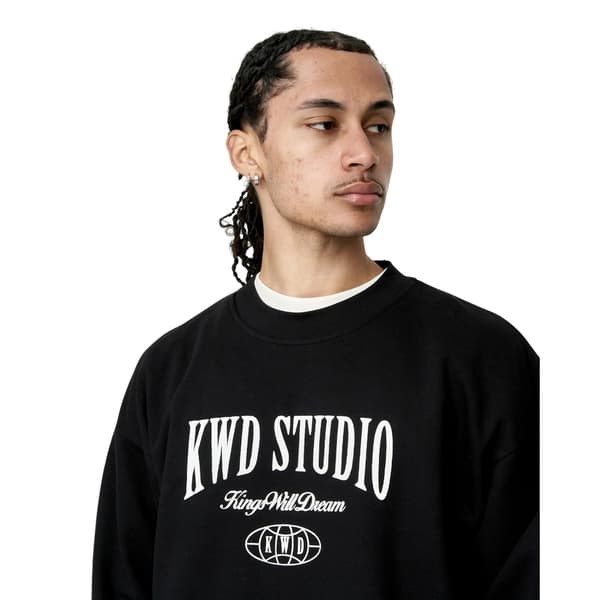 Kings Will Dream Studio Studios Crew Neck Sweatshirt för män S Bla Black S