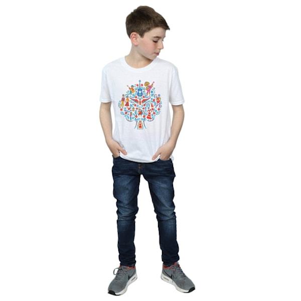 Disney Boys Coco Tree Pattern T-Shirt 7-8 år Vit White 7-8 Years