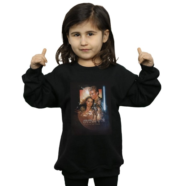 Star Wars Girls Episode II Film Affisch Sweatshirt 9-11 År B Black 9-11 Years