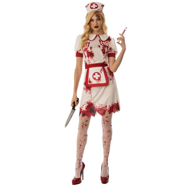 Bristol Novelty Damer/Dam Bloody Nurse Costume M Vit/Röd White/Red M