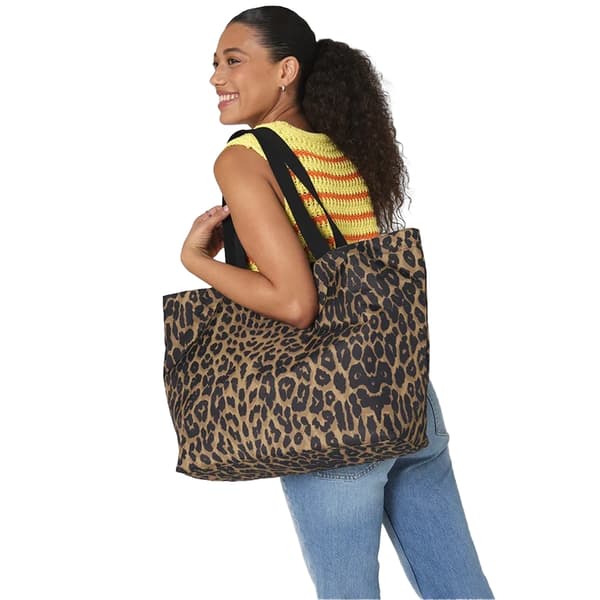 Bagbase Leopardmönstrad Tygväska En Storlek Brun/Svart Brown/Black One Size