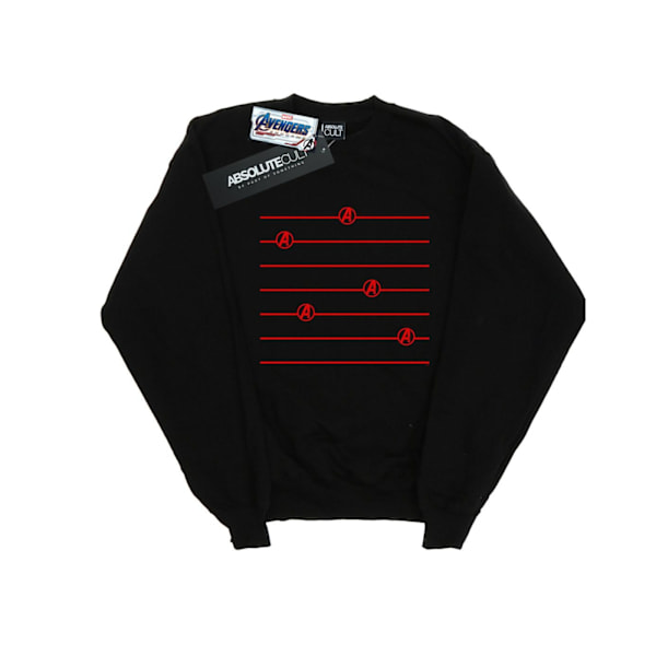 Marvel Mens Avengers Endgame Logo Stripes Sweatshirt S Svart Black S