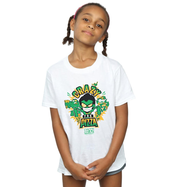 DC Comics Girls Teen Titans Go Crazy For Pizza Bomull T-shirt 7 White 7-8 Years