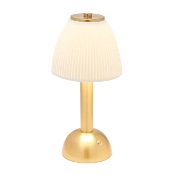 Hestia Vit USB LED Bordslampa med Touchfunktion och Bronsfärgad Bas, One Size Gold One Size
