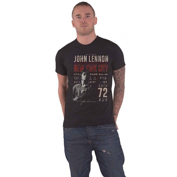 John Lennon Unisex Vuxen NYC 72 Bomull T-shirt L Svart Black L