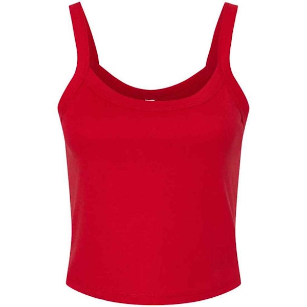 Bella + Canvas Dam/Kvinnor Enfärgad Micro-Rib Spaghetti Strap Tanktopp Solid Red XS