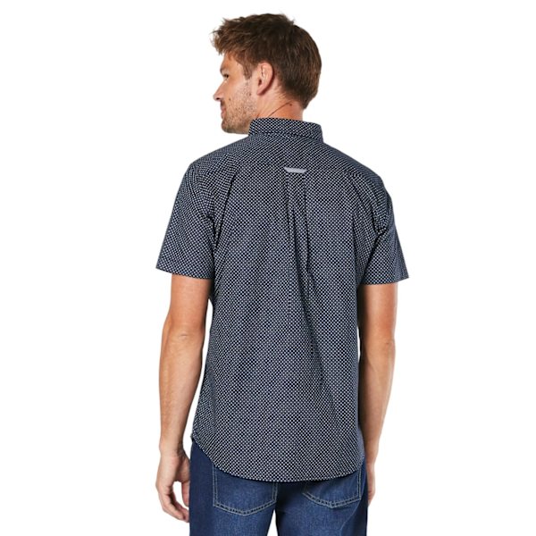 Maine Herr Geo Blommönster Kortärmad Skjorta 3XL Svart Black 3XL