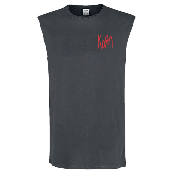 Amplified Unisex Vuxen Lineart Issues Korn Tank Top L Charcoal Charcoal L