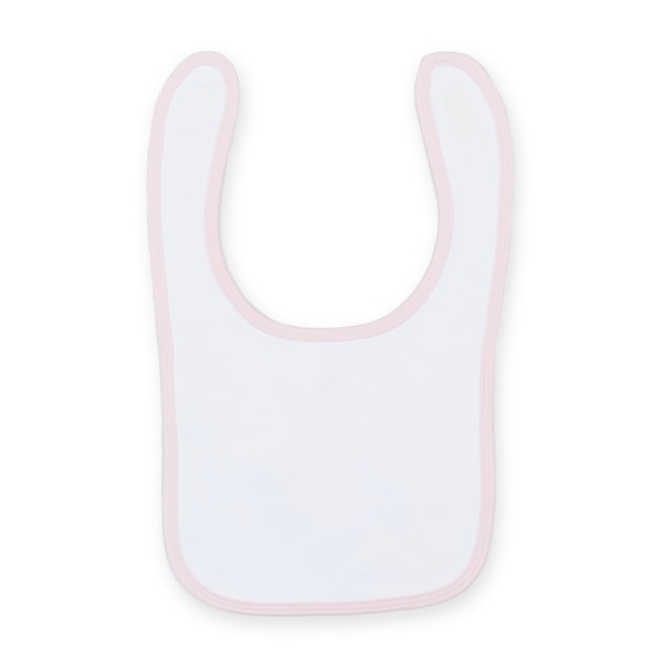 Larkwood Baby Unisex Plain & Contrast Haklapp One Size Vit/ Blek White/ Pale Pink One Size