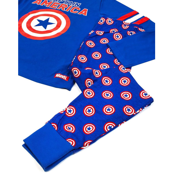 Captain America Boys Shield Long Pyjamas Set 2-3 Years Blue Blue 2-3 Years