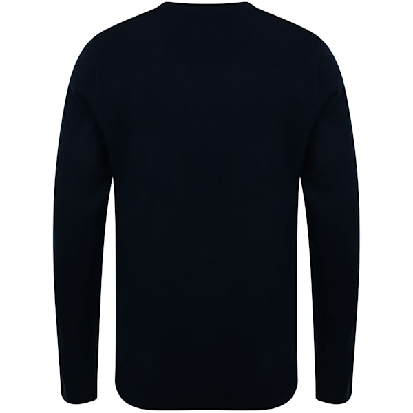 Henbury Herr 12 Gauge Fint Stickat V-ringad Tröja / Sweatshirt XL B Black XL